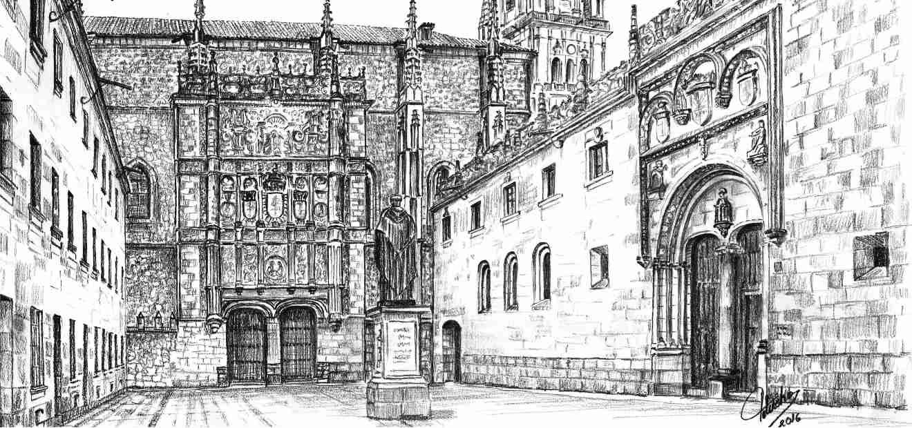 Lámina de Salamanca, dibujada a lápiz por Felucho